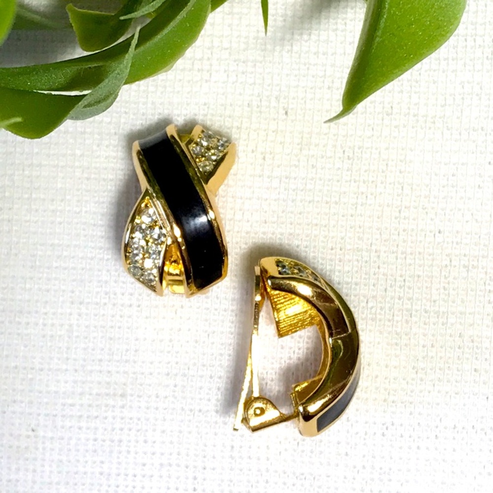 π RARE Christian Dior βXβ Style Clip Back Earrings π - Picture 2 of 6